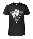 Triangle Cat Unisex Cotton Tee Short Sleeves ViralStyle Black S 