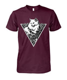 Triangle Cat Unisex Cotton Tee Short Sleeves ViralStyle Maroon S 