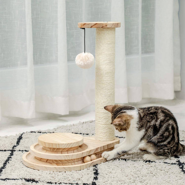 Two-Layer Cat Turntable with Interactive Balls and Dangling Ball - Pet ...