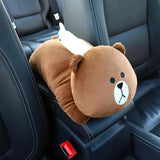 Universal Car Armrest Tissue Box Dog Design Accessories Pet Clever Little brown bear 
