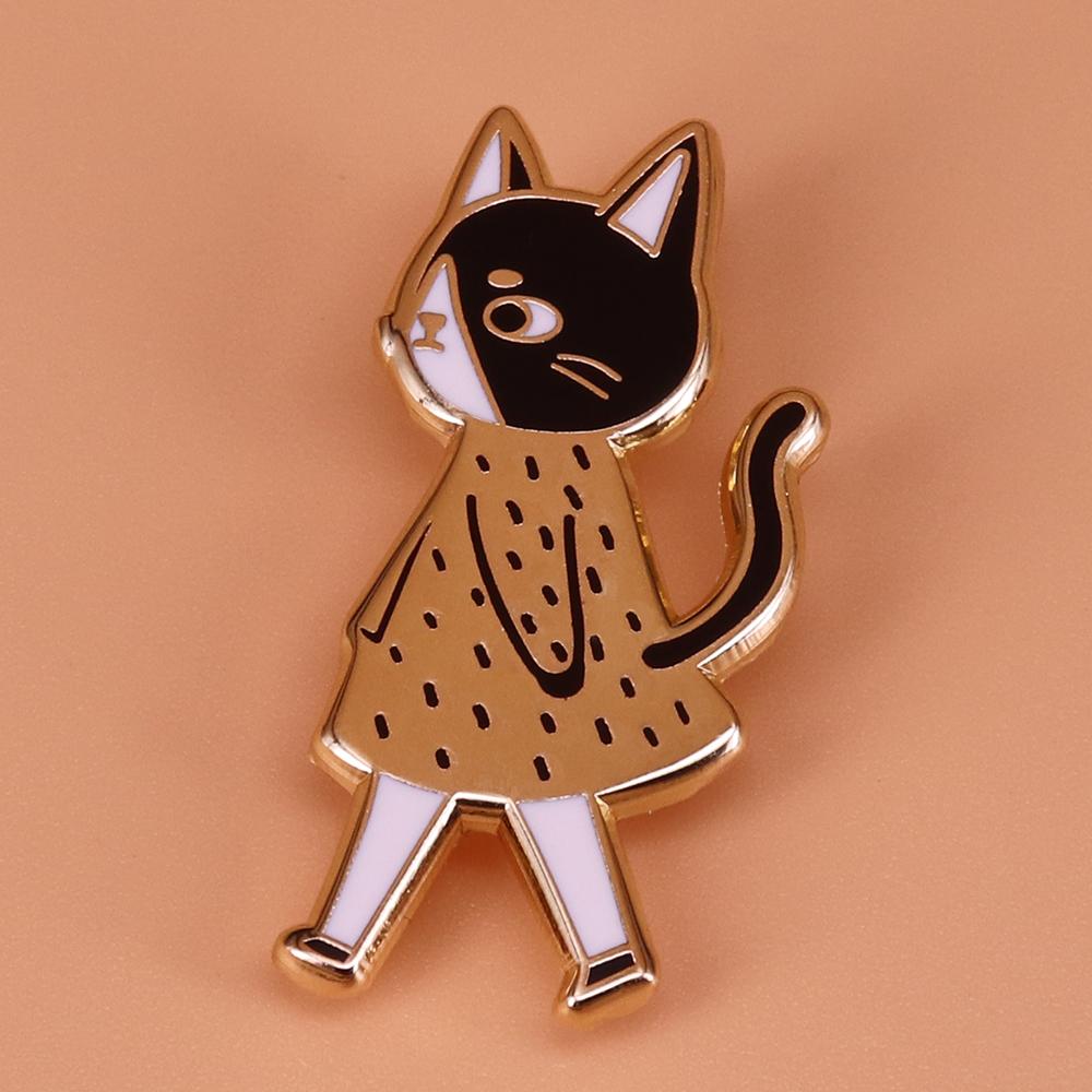 Walking Cat Brooch Cat Design Accessories Pet Clever 