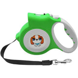 Walking Retractable Dog Leash With Bright Flashlight Dog Leads & Collars Pet Clever Green 