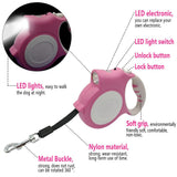 Walking Retractable Dog Leash With Bright Flashlight Dog Leads & Collars Pet Clever 