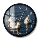 White Pekin Ducks Beautiful Scenery Wall Clock Funny Duck Water Bird Farm Other Pets Design Accessories Pet Clever 