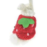 Winter Fleece Rabbit Clothes Rabbits Pet Clever red strawberry 3XS 