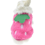 Winter Fleece Strawberry Rabbit Clothes Rabbits Pet Clever pink strawberry 3XS 