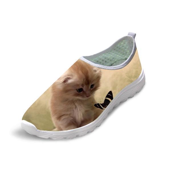 Women Casual Mesh 3D Cute Cat Shoes Design Cat Design Footwear Pet Clever US 5 - EU35 -UK3 