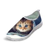 Women Casual Mesh 3D Hiding Cat Shoes Design Cat Design Footwear Pet Clever US 5 - EU35 -UK3 