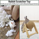Wooden Bunny Scratch Toy with Ball for Indoor Rabbits Hamster Pet Clever 