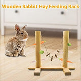 Wooden Rabbit Hay Feeding Rack Hamster Pet Clever 