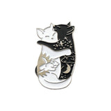 Yin-Yang Cat Pin Cat Design Accessories Pet Clever silver 
