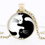 Yin Yang Cats Necklace Pendant ﻿ Cats Jewelry Pet Clever 
