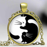 Yin Yang Cats Necklace Pendant ﻿ Cats Jewelry Pet Clever Antiqure bronze 
