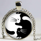Yin Yang Cats Necklace Pendant ﻿ Cats Jewelry Pet Clever Silver 
