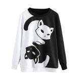 Ying Yang Cat Print Pullover Cat Design Accessories Pet Clever 