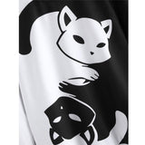 Ying Yang Cat Print Pullover Cat Design Accessories Pet Clever 