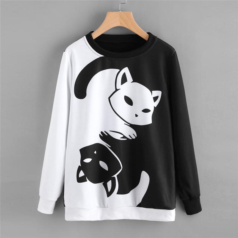 Ying Yang Cat Print Pullover Cat Design Accessories Pet Clever S 