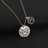 You Left Paw Prints on My Heart Necklace Cat Design Accessories Pet Clever 