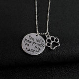 You Left Paw Prints on My Heart Necklace Cat Design Accessories Pet Clever 